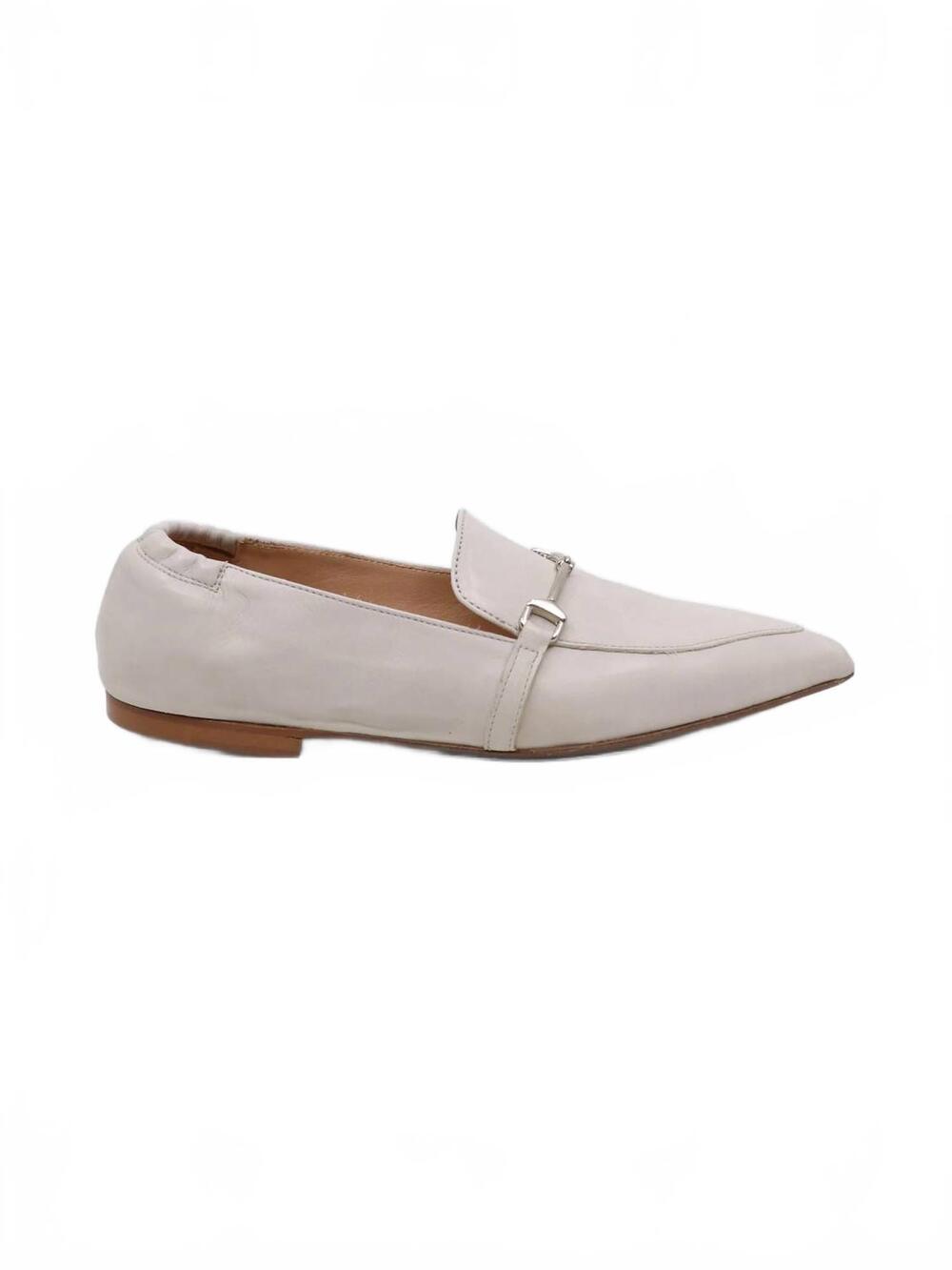 NEW LAURA BELLARIVA women's toledo sasso pointed-toe flat leather loafer in natu